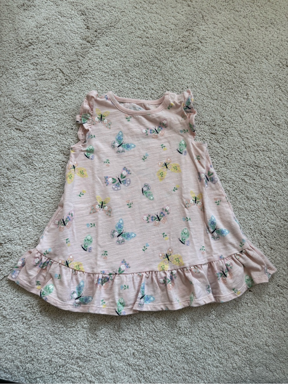 24M Pink Butterfly Ruffle Hem Dress